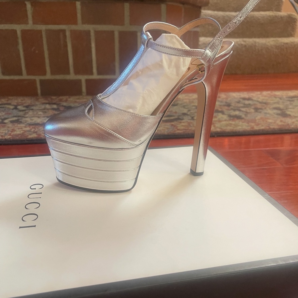 Silver GUCCI heels